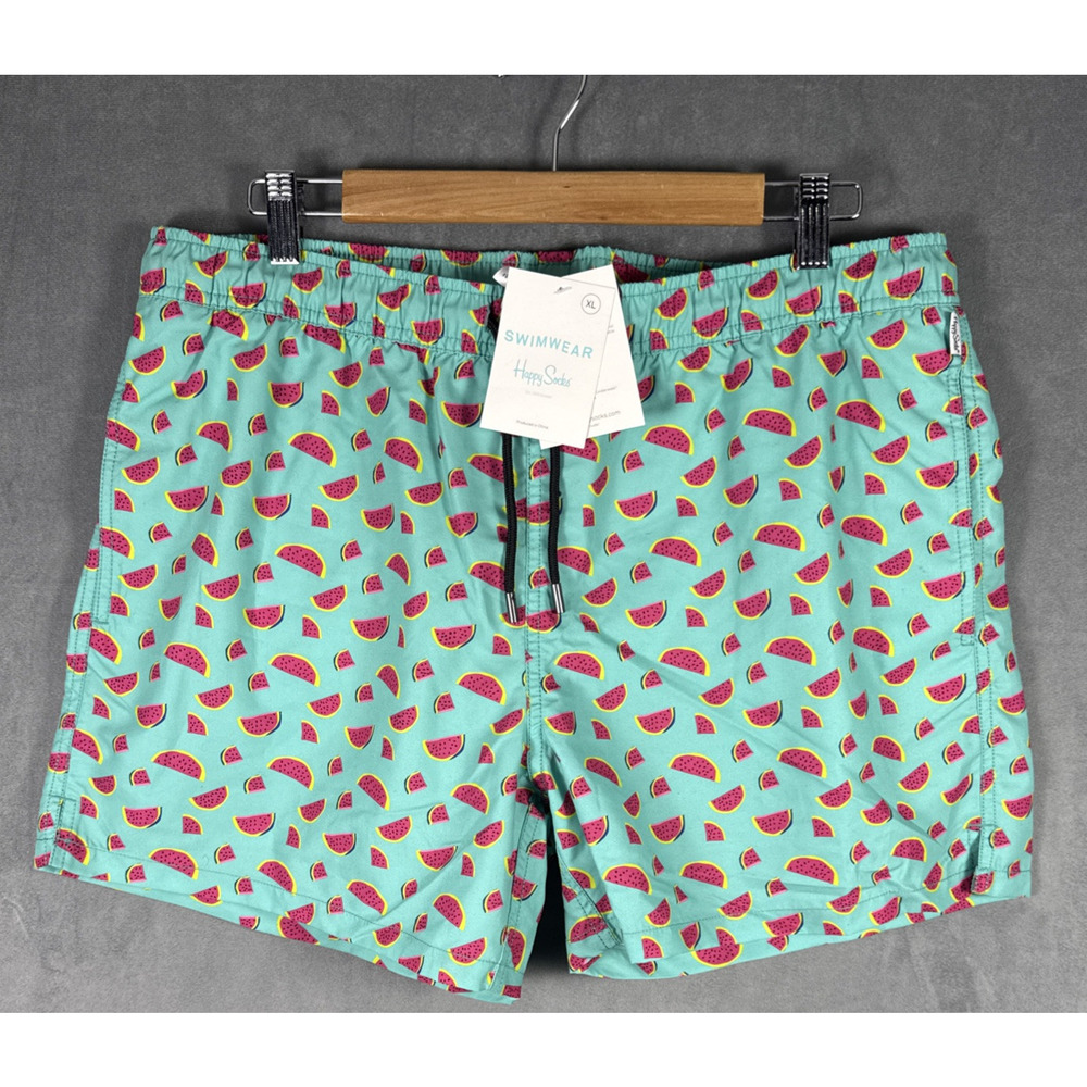 HAPPY SOCKS Men's Summer Watermelon Mesh Lining‎ Swimming Shorts X-Large NWT